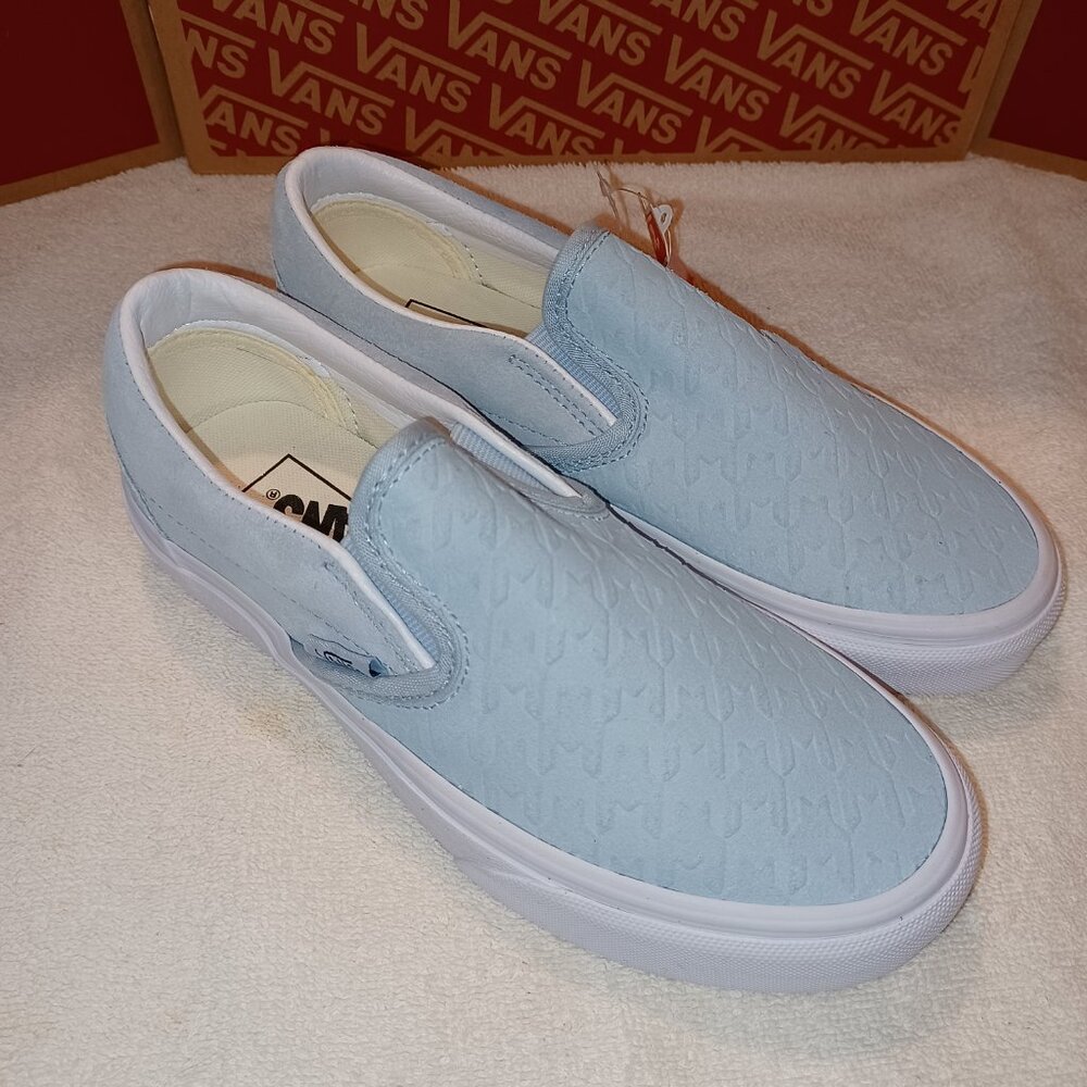VANS Men's 4/Women's 5.5 Slip On Houndstooth Embossed Suede Winter Sky